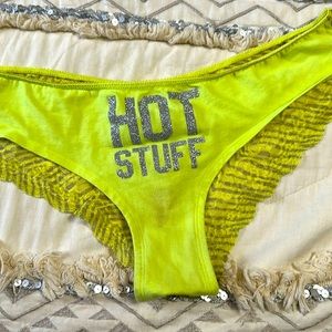 VS PINK cheeky lace bikini. Neon yellow. Size L